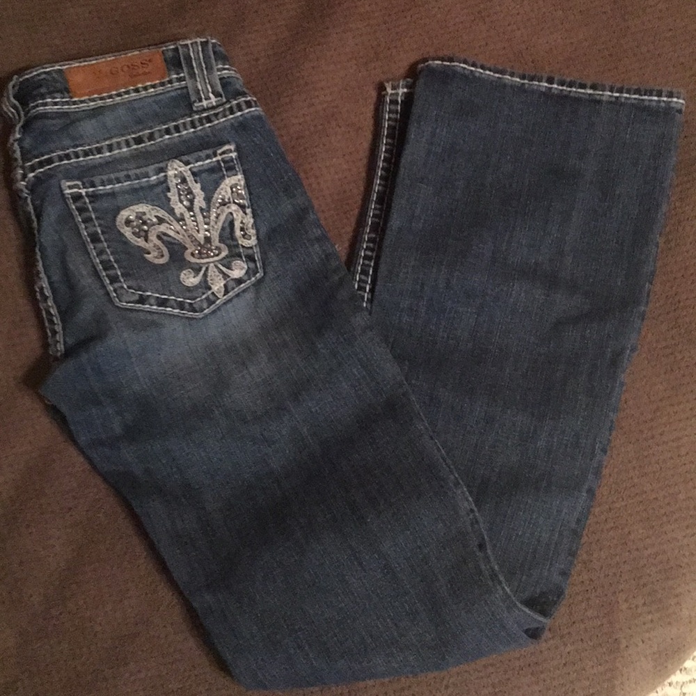Vigoss bootcut jeans with embellishments.